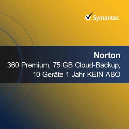 Norton 360 Premium, 75 GB molnbackup, 10 enheter 1 år INGET ABONNEMANG